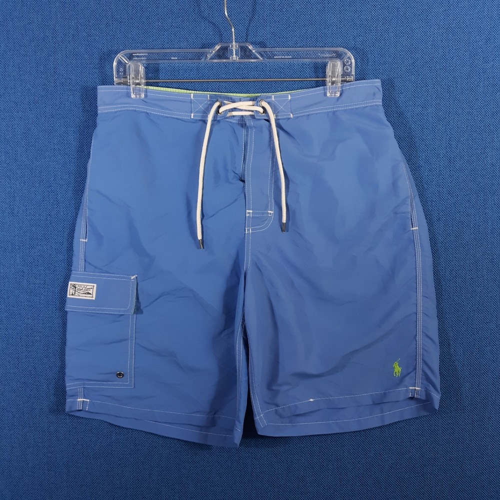 Polo Ralph Lauren Swim Trunks Shorts Mens Large Blue Inseam 8 Nylon Mesh Lined